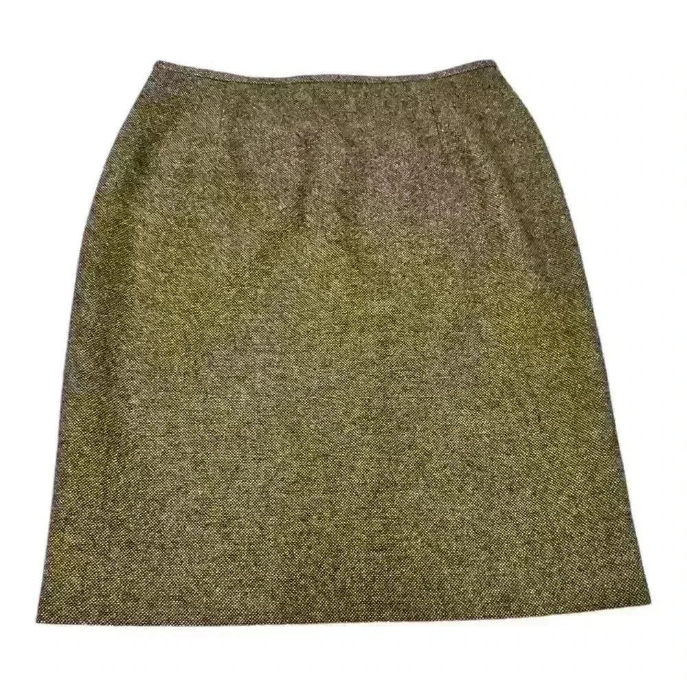 Lauren Ralph Lauren 100% Wool Black and Tan Pencil Skirt, size 10